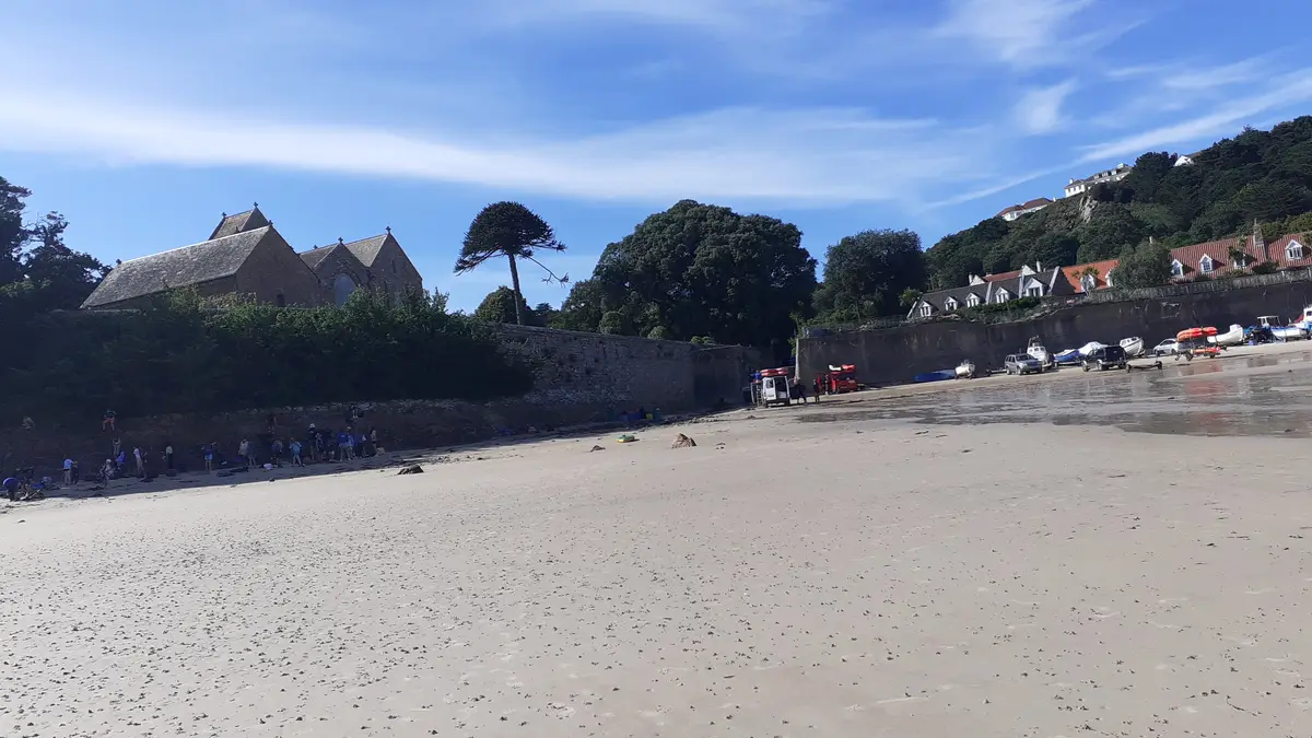 Stranden och bebyggelsen i St Brelade
